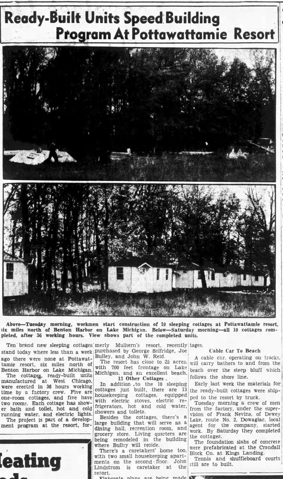 Pottawattamie Resort Motel - Oct 1941 Article (newer photo)